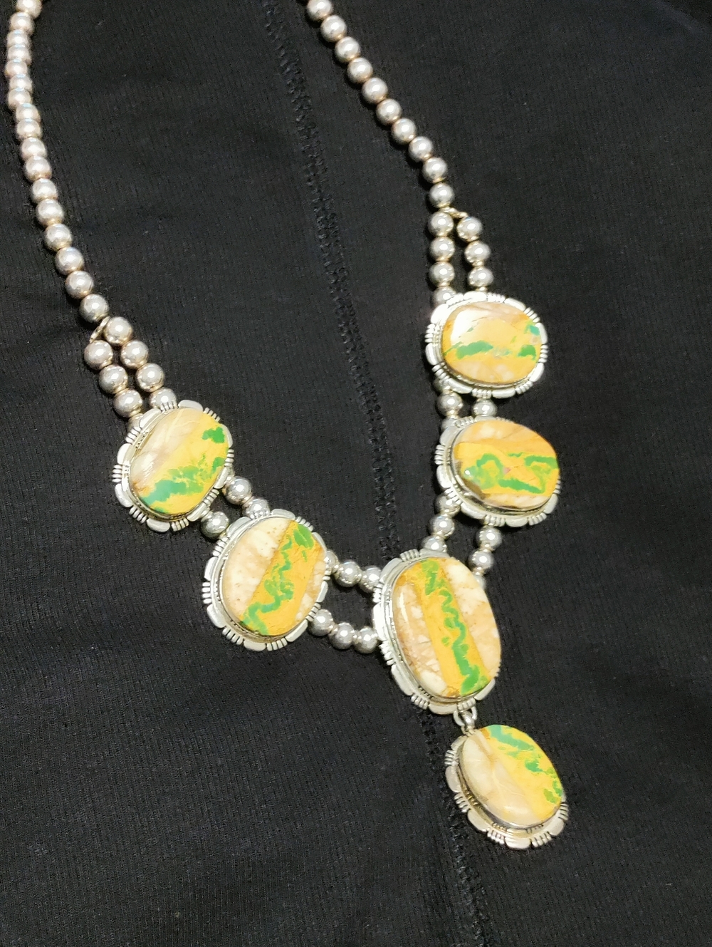 Sterling And Royston Ribbon Turquoise Gorgeous Navajo Signed TF